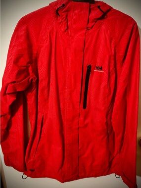 Helly Hansen Bright Red Hooded Rain Jacket